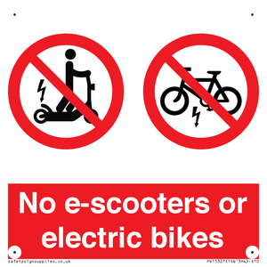 No e-scooters or electric bikes